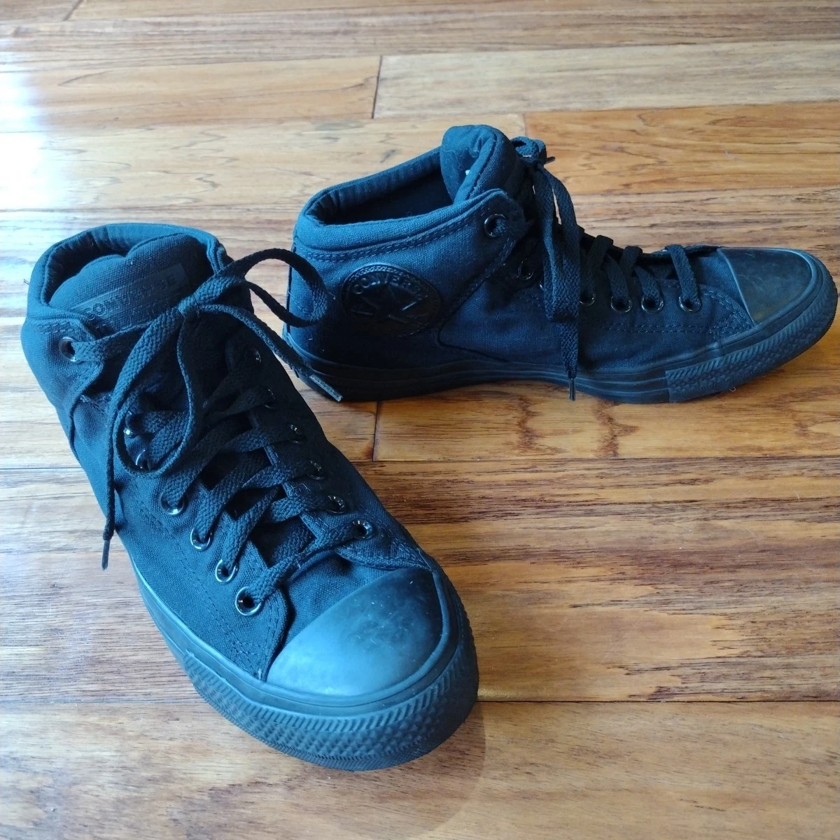 Converse Chuck Taylor High Street Hi Mens Sz 11 Black Canvas Skate Shoes 149432F Converse Chuck Taylor All Star Street High Triple Black for  main image 2