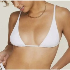 NWT Andie Swim x Demi Moore The Cannes Bikini Top White XL Beach Pool Resort