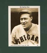 #86 LEWIS HACK WILSON, 1929 Cubs HOF ~ 1981 The SPORTING NEWS Conlon 4x5 card B