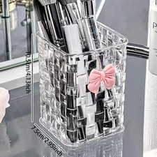 Clear Acrylic Makeup Brushes Storage Box Desk Cosmetic Organizer Lipstick Storag