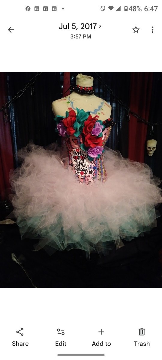Day Of The Dead Corset costume Custom Made Size S-M