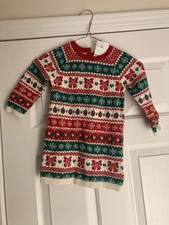 NWT H M Kids Christmas Sweater Red Green White Cotton 12-18M Soft Warm