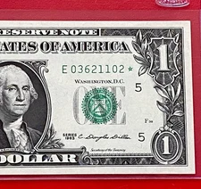 1963 STAR  NOTE $1 DOLLAR BILL ( RICHMOND E ) UNCIRCULATED