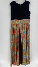 Vintage 1960s Hostess Palazzo Pants Panel Dress Psychedelic Jumpsuit Jeweled