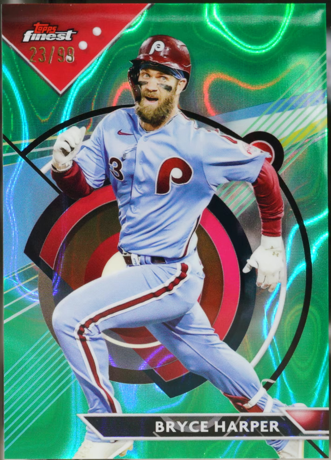 2023 Finest - Green Lava Refractor Baseball Bryce Harper #78 NM