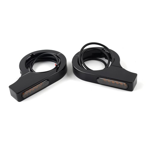 42-46 mm LED-Gabel Blinkerlichtanzeige Amber Black für Harley Touring Dyna - Picture 5 of 11
