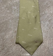 Jaguar Pure Silk Pale Lime Green Tie Repeat Leaper Pattern