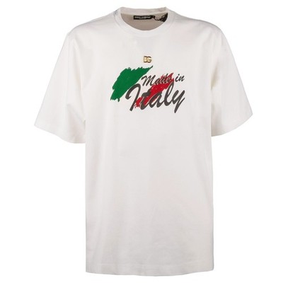DOLCE & GABBANA DG Gold Metall Logo Italien Oversize T-Shirt Weiß 54 XL XXL