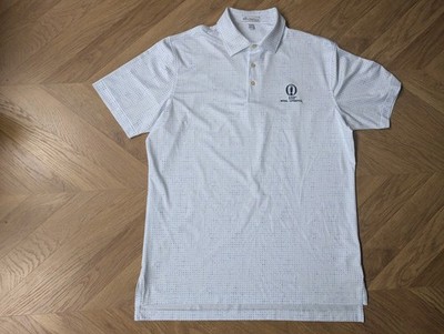 Peter Millar 151st Open Golf Polo Shirt SizeM VG Con Summer Comfort Venue Print