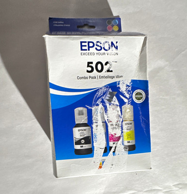 Epson 502 Genuine Original EcoTank Ink Bottles CMYK for ET-2800/2803