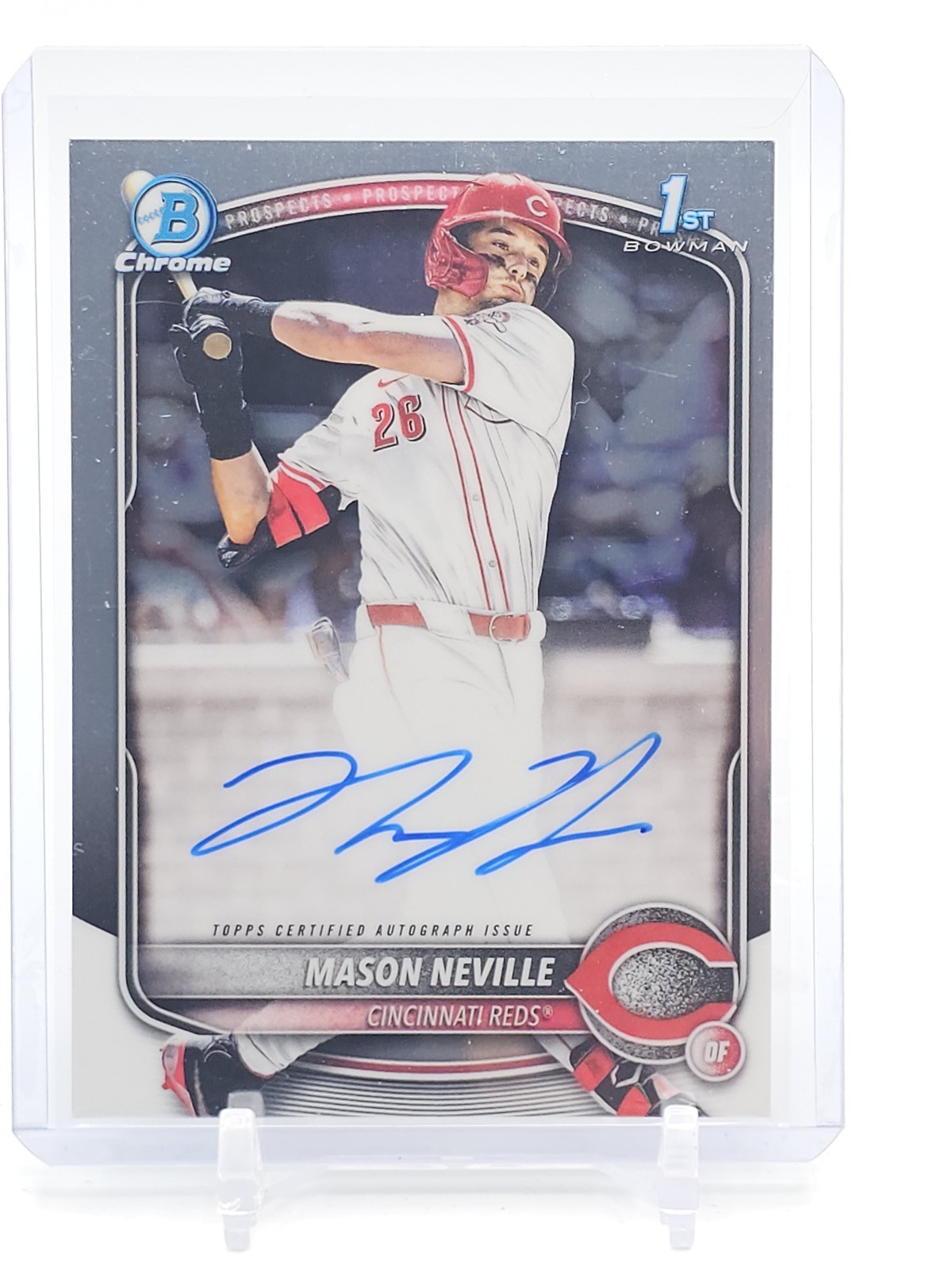 MASON NEVILLE 2025 BOWMAN CHROME DRAFT 1ST ROOKIE AUTO #CPA-MN REDS Q7167