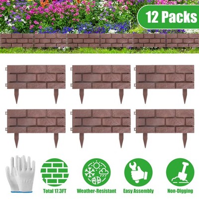 Imitation Stone Garden Fence Plastic Retaining Edging Border Cobbled Landscape