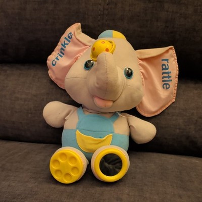 Playskool Baby Busy Elephant Plush Activity Crinkle Rattle Toy 1986 Vtg washed 