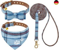 Expawlorer Stickerei Hundehalsband Mit Leine - Verstellbarer Hundehalsband Und