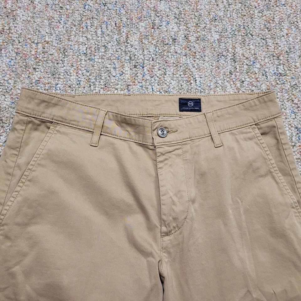AG Adriano Goldschmied Shorts Mens 30R Khaki Preppy Chino Stretch 11" Inseam - Image 2 of 4