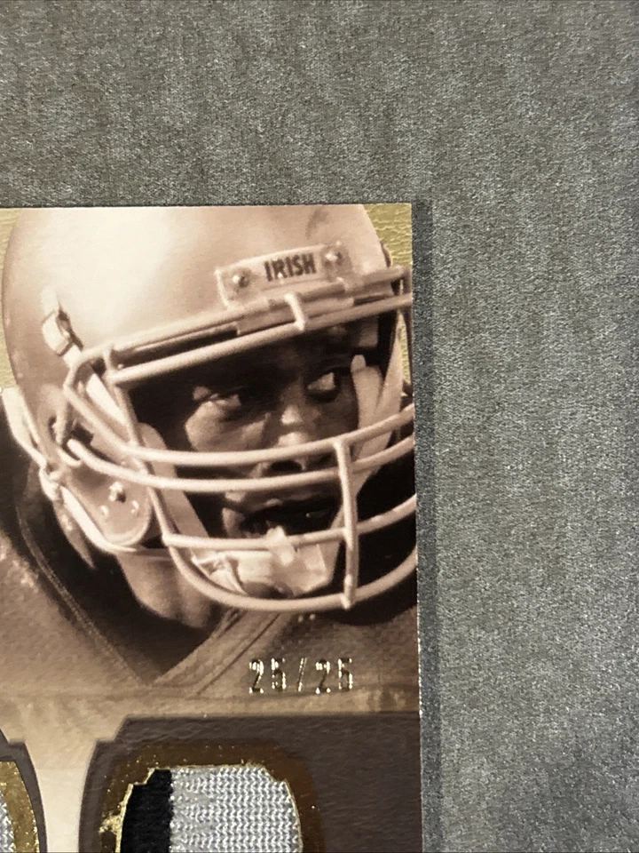 Tim Brown 2010 Upper Deck Exquisite Collection Dual Patch Game Used Jersey /25 - Image 3 of 3