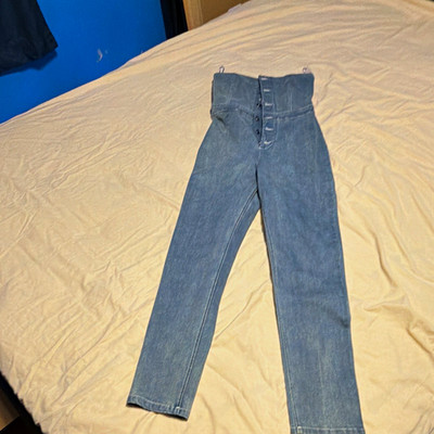 Emory Park Women s Blue Denim Skinny Jeans Stretch Button Fly Solid M IMA2921R
