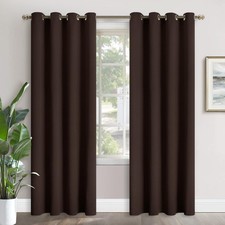 Brown Blackout Curtains 84 Inch Length for Living Room - Thermal Insulated Dr...