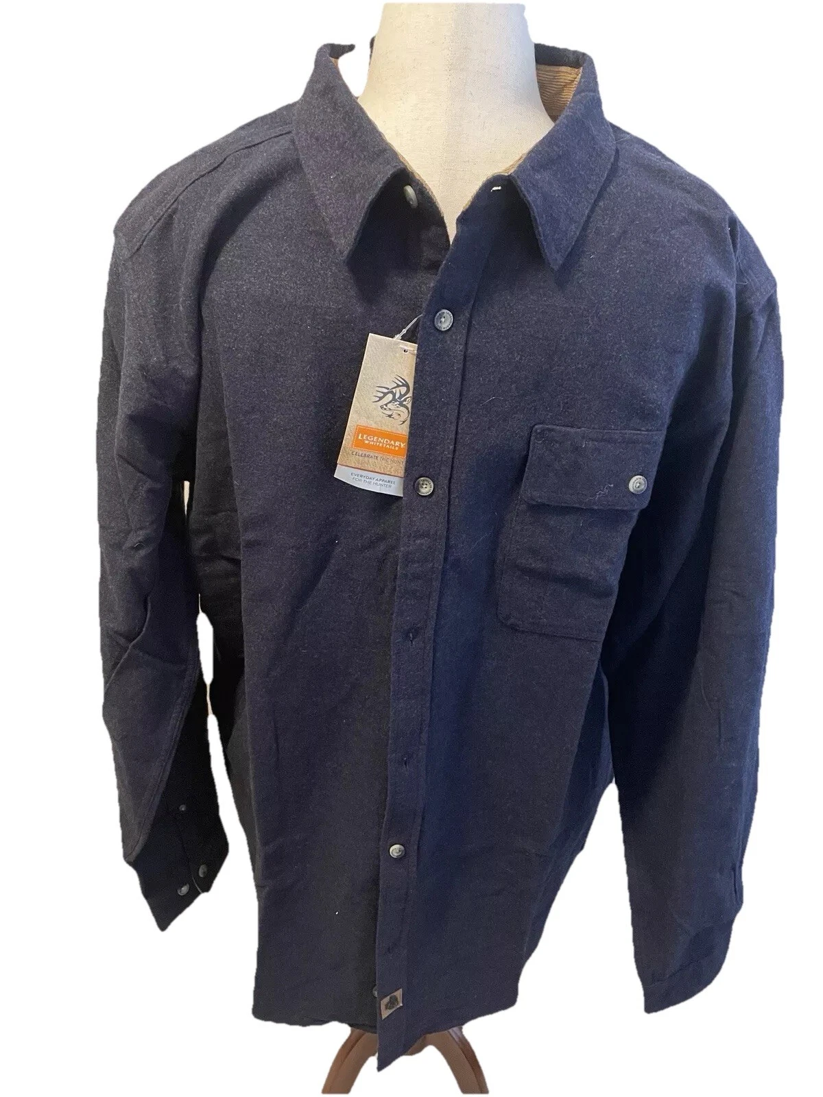 Legendary Whitetails Buck Camp Flannel Shirt XLT Big Tall NWT Cotton Hunting