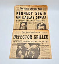 1963 JFK Assassination Newspapers Dallas Morning News / Fort Worth Star Telegram