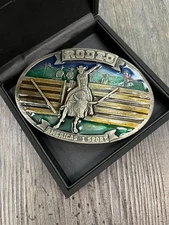 1977 Vintage Bergamot Brass Works Rodeo Belt Buckle America’s #1 Sport Painted