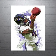 Zay Flowers Baltimore Ravens Sports Print, Man Cave