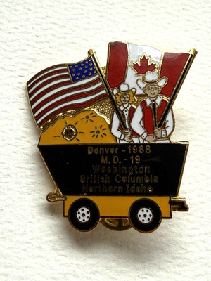 Lions Club International Pin MINE CART Denver Colorado MD-19 1988 Wash. ID. B.C.