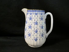 Spode Fleur de Lys Blue Creamer Jug Tall Bone China Made in England