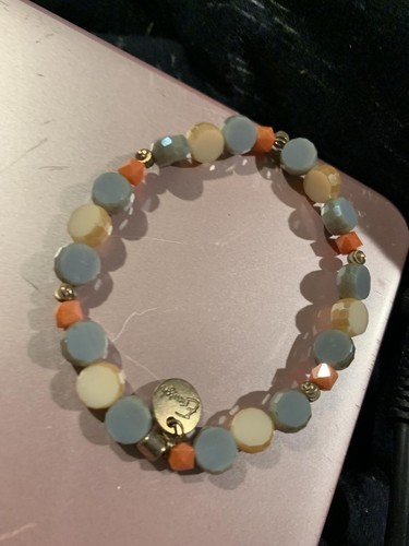 Beaded Stretch Bracelet with Multicolor Round and Faceted Beads