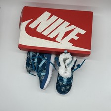 NIKE ROSHE ONE HI PRINT (TDV) TODDLER SNEAKER BOOT, BLUE/ BL LAGOON,