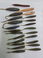 Jackall I-Shad Pin-Tail Worm Set Lure Soft Plastic Fishing Bait, Used