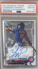 Yohendrick Pinango 2021 Bowman Chrome Prospects Auto #CPAYP RC PSA 10 Blue Jays