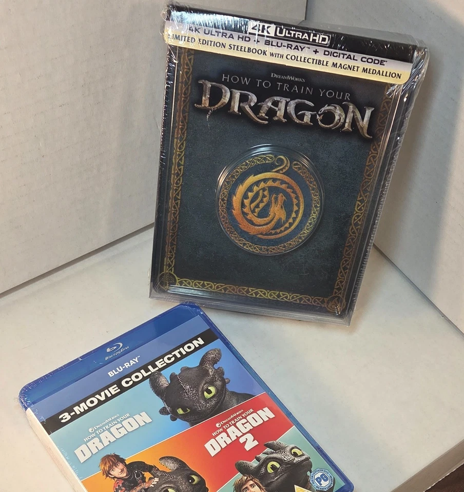 How to Train Your Dragon Trilogy (Blu-ray) + Live Action Movie 4K Steelbook- NEW - Image 2 of 4