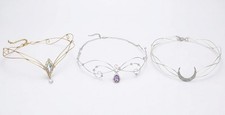 Fairy Crown Circlet Women Crystal Elf Tiara Renaissance Cosplay Headpiece