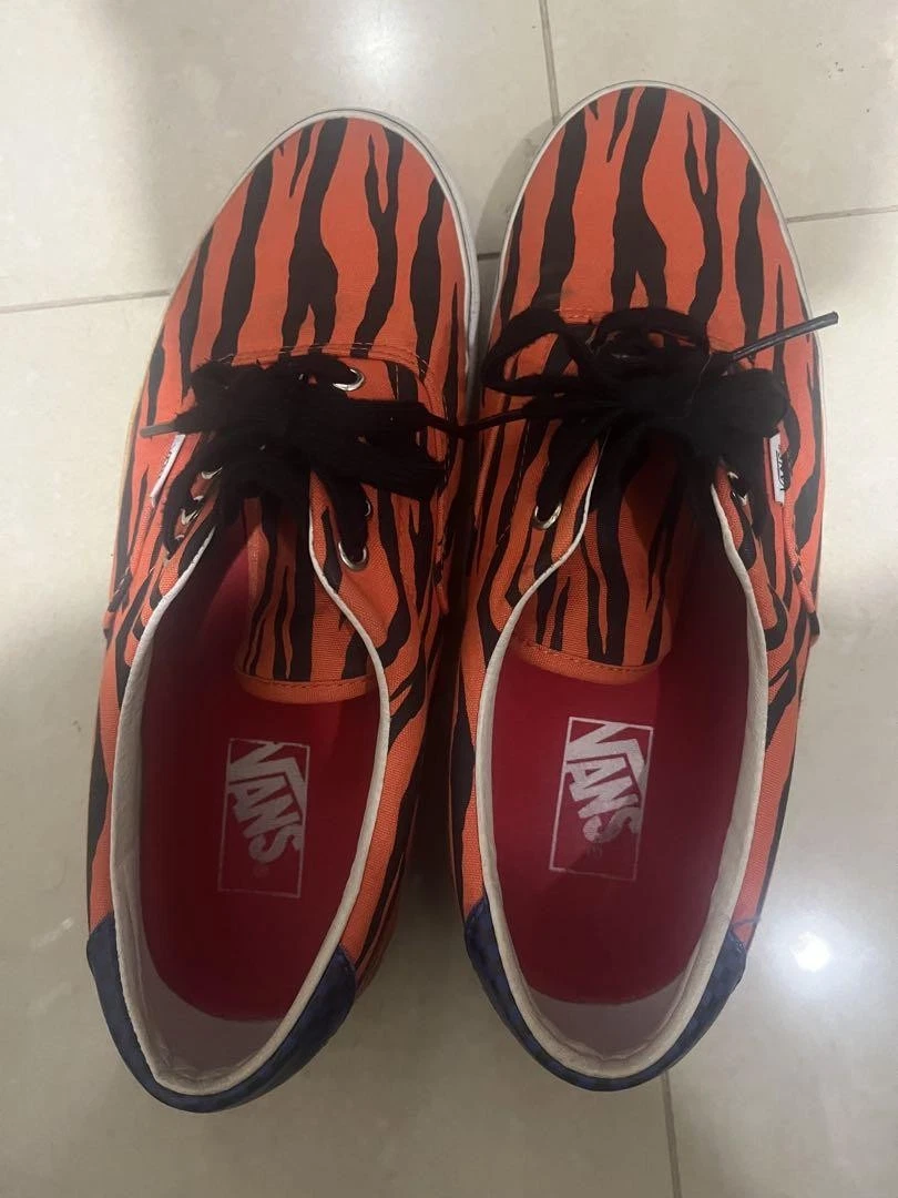 Baskets homme 10.0US Vans Supreme Collaboration orange motif tigre baskets