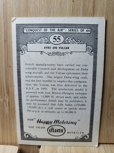 Conquest of The Air Series of 64๐#55 AVRO 698 VULCAN 1964 Card๐ - Picture 2 of 2