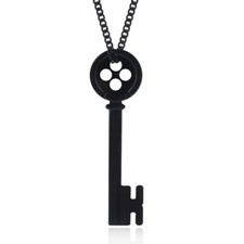 Coraline The Secret Door Black Key Cospaly Metal Pendant Necklace Keychain