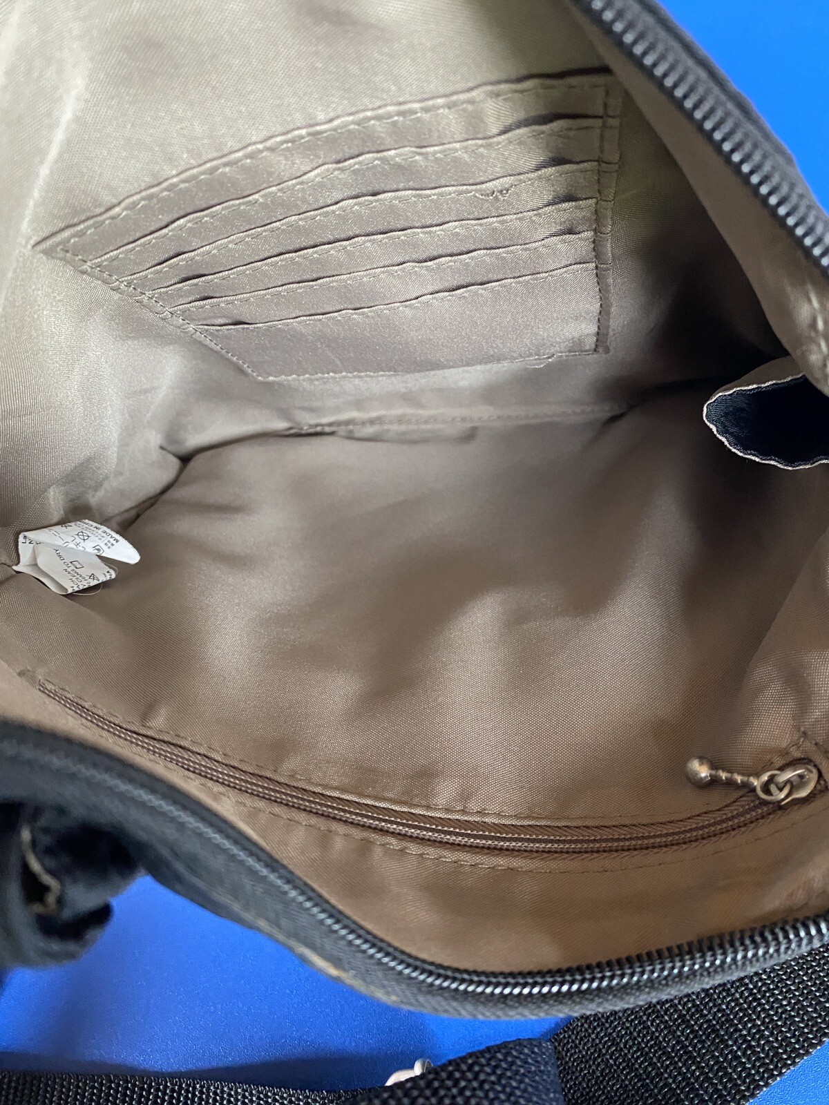 Baggallini Uptown Crossbody Sling Bag Black Nylon Tra… Gem