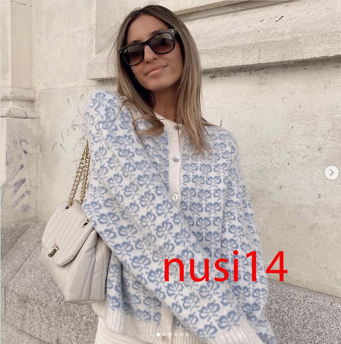 ZARA NEW WOMAN JACQUARD KNIT CARDIGAN 