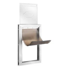 Pet Door w/Lock&Magnetic Flap System Aluminum Frame M Effortless Pet Access