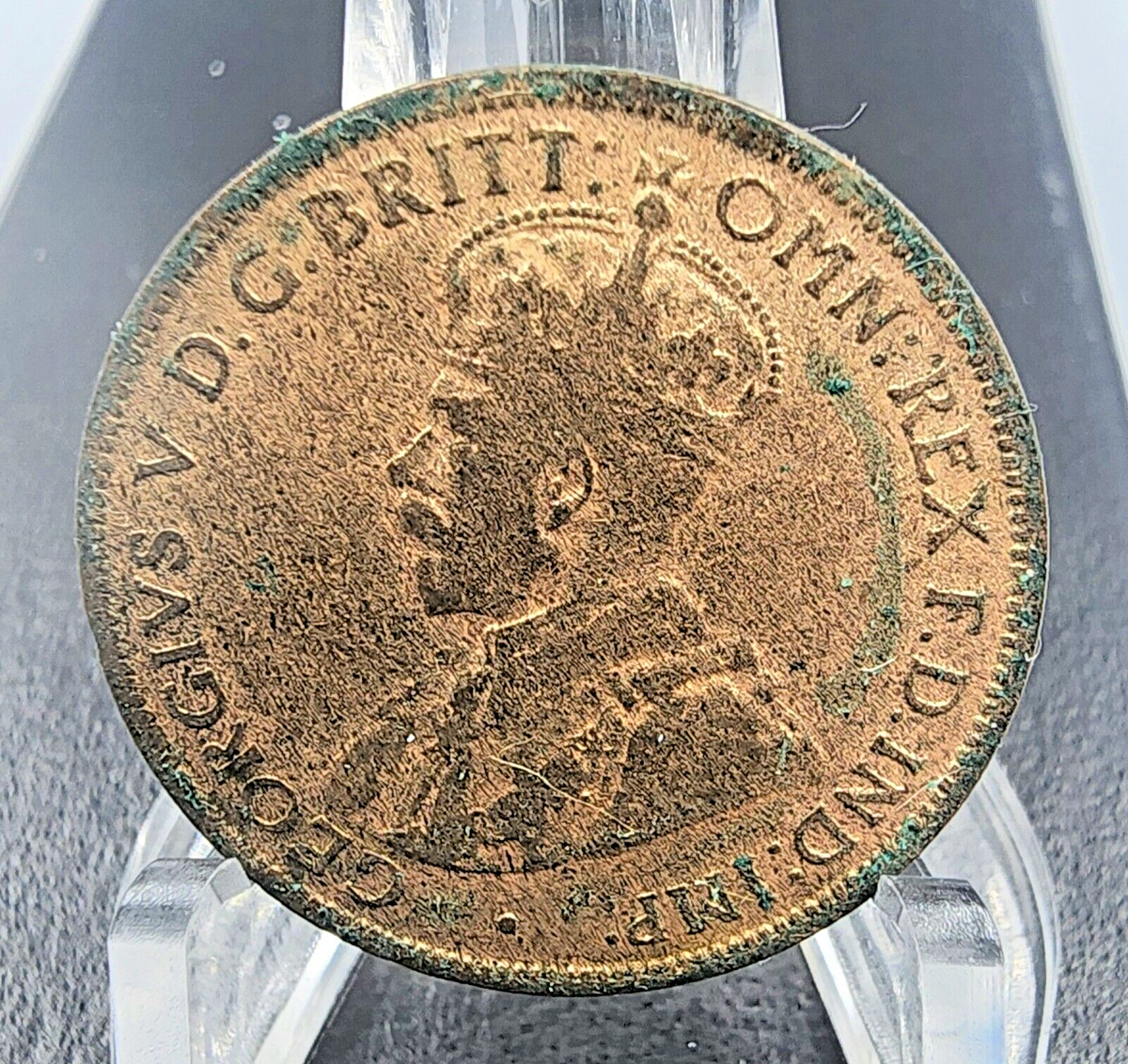 2395. 　未使用　1943年　オーストラリア　ジョージ6世　ハーフペニー 1920 Australia Half Penny 1/2 Penny RB Coin TCD World Estate