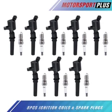 8pcs Ignition Coils & Spark Plugs For Ford E-150 Lincoln Town Car Mercury 4.6L