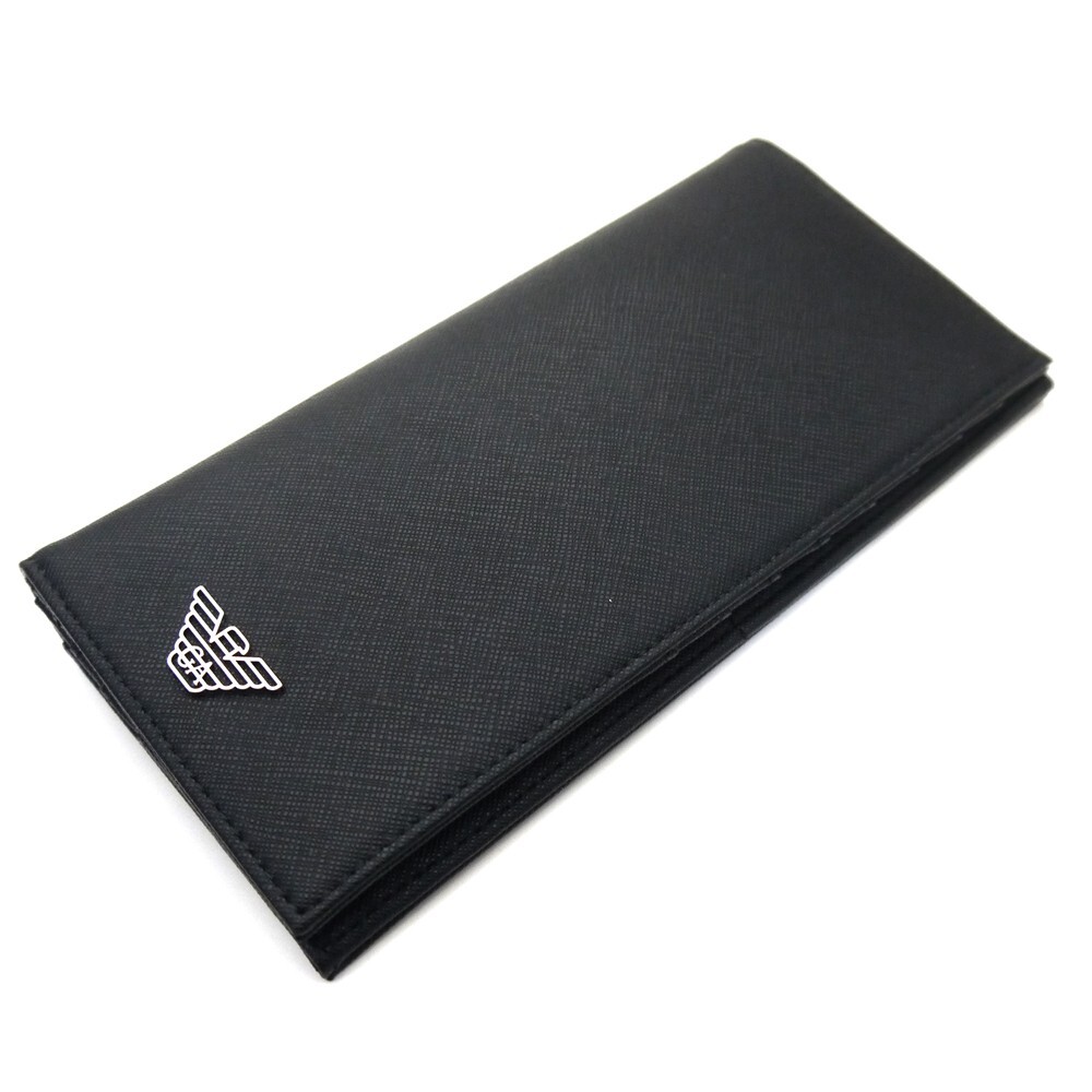Armani zipper long wallet Y4R170 Y138E 81072 Black NEW | eBay