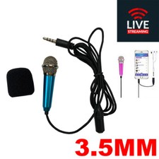 Portable 3.5mm Mini Microphone Fits Personal Live and KTV BLUE