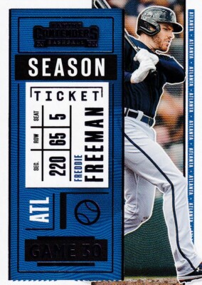 2020 CONTENDERS PURPLE PARALLELS FREDDIE FREEMAN ATLANTA BRAVES - E3209