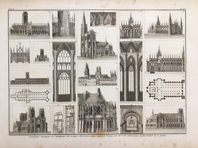 ANTIQUE GOTHIC ARCHITECTURAL ENGRAVING
