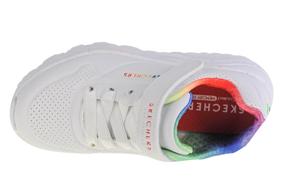 Sneakers for Girl, Skechers Uno Lite Rainbow Specks, white