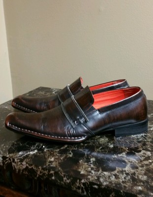 Robert Wayne Cocktail Brown Leather Slip-On Loafers Shoes  display picture 3