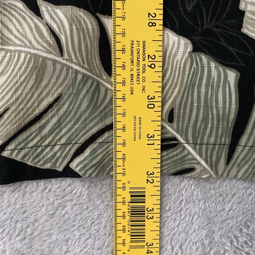 Caribbean Joe Shirt Mens XXL Black Hawaiian Green Palm Leaf Camp Relaxed - Picture 13 of 13