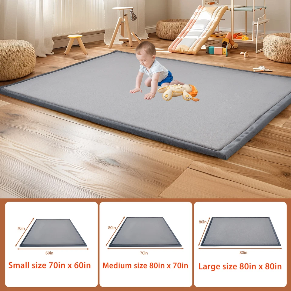Baby Play Mat for Floor 1.5” Thick Memory Foam Crawling Mat Tatami Mat 80”x80” - Image 2 of 4